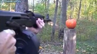 Автоматом по тыкве - смотреть видео (1:17)