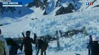 Мощная лавина и электроподъёмник - смотреть видео (1:32)