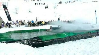 По воде на зимних лыжах - смотреть видео (0:19)