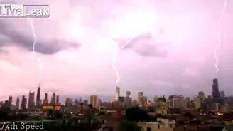 Удары молнии в замедлении - смотреть видео (0:40)