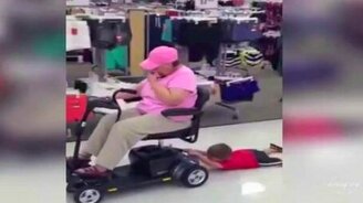 Внук вместо тормоза - смотреть видео (0:14)