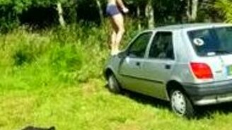 Сальто назад с капота - смотреть видео (0:13)