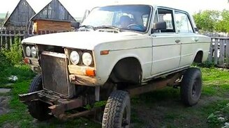 УАЗик с кузовом от шестёрки - смотреть видео (0:54)