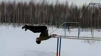 Страусом в сугроб - смотреть видео (0:04)