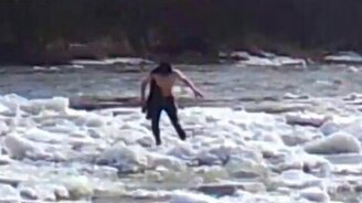 Решил на себе ощутить ледоход - смотреть видео (3:23)