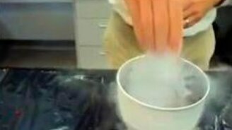 Эксперимент с рыбкой и жидким азотом - смотреть видео (0:31)