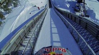 Мой самый крутой прыжок на снегоходе - смотреть видео (1:26)