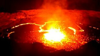 Лава в вулкане - смотреть видео (0:47)