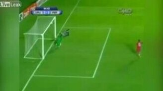 Вратарь умело сработал - смотреть видео (0:50)