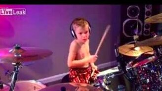 Способный 6-летний барабанщик - смотреть видео (3:56)
