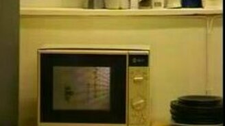 Коробка вина в работающей микроволновке - смотреть видео (1:28)