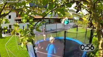 Подборка неудач на батутах - смотреть видео (1:02)