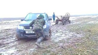 Оторвали передний мост у телеги - смотреть видео (0:31)