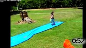 Неуклюжие прыжки в бассейн - смотреть видео (1:07)