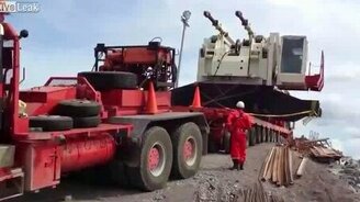 Неудача при транспортировке крана - смотреть видео (1:43)