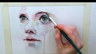 Красивое рисование акварелью - смотреть видео (4:33)