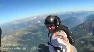 Приземление парашютиста от первого лица - смотреть видео (1:34)