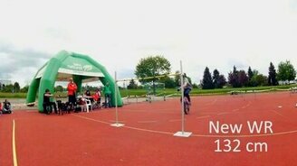 Высоченный прыжок на моноцикле - смотреть видео (0:33)