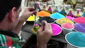 Рисование цветным песком - смотреть видео (8:09)