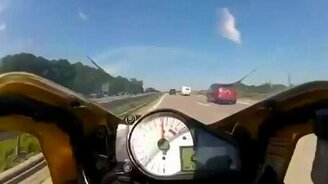 Резкое торможение на 240 км/ч - смотреть видео (0:36)