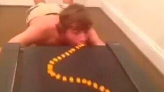 Мастерски поедает печеньки без рук - смотреть видео (0:07)