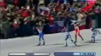 Комментатор болеет за лыжника - смотреть видео (1:58)