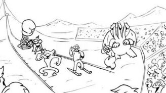 Иван Царевич и серый волк прыгают с трамплина - смотреть видео (2:09)