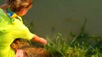 Подкормила сомика - смотреть видео (0:37)