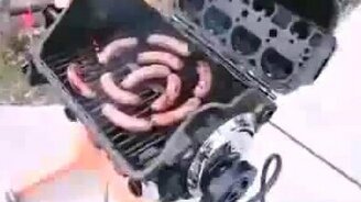 Барбекю в двигателе - смотреть видео (0:36)