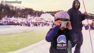 Водное развлечение на горных лыжах - смотреть видео (4:58)