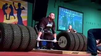 Штанга весом 485 кг - смотреть видео (1:02)