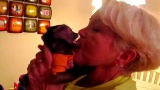 Обезьянья радость встречи с хозяйкой - смотреть видео (2:22)