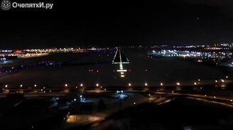 Полёт на боинге ночью - смотреть видео (2:38)