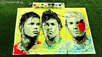 Портрет футболистов их же мячом - смотреть видео (2:13)