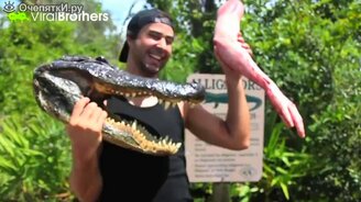 Летний розыгрыш с крокодилом - смотреть видео (1:31)