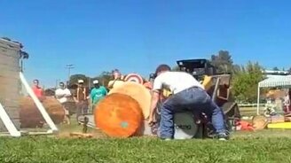 Распил ствола за 2 секунды - смотреть видео (1:21)