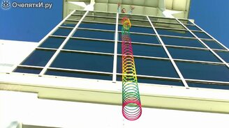 Падение пружинки-радуги - смотреть видео (1:38)