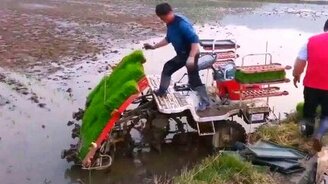 Машина для посадки риса - смотреть видео (1:08)