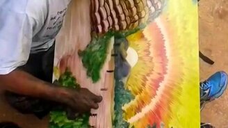 Удивительный рисунок руками - смотреть видео (9:02)