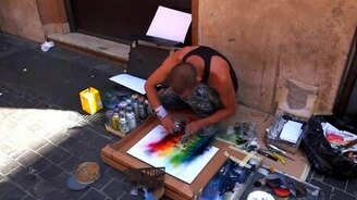 Шедевр баллончиками краски - смотреть видео (7:41)