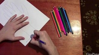 Как нарисовать объёмную руку - смотреть видео (5:22)