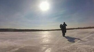 Зимние развлечения мотоциклистов - смотреть видео (7:50)