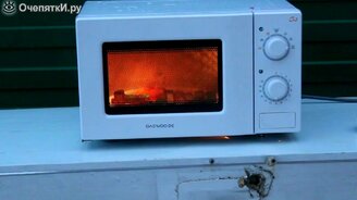 17 зажигалок в микроволновке - смотреть видео (0:51)