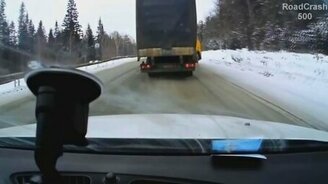 Удачи и мастерство дальнобойщиков - смотреть видео (3:20)