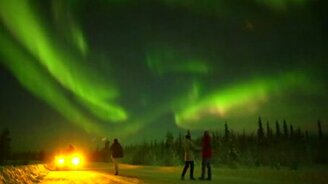 Полярное сияние в Кандалакше - смотреть видео (1:55)