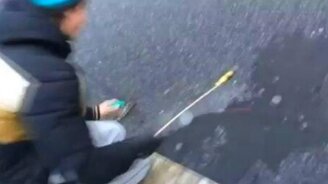 Подлёдный запуск ракеты - смотреть видео (0:44)