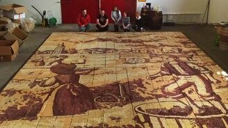 Мозаика из бутылочных пробок - смотреть видео (6:10)