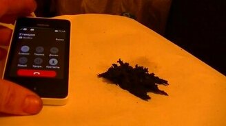 Как действует мобильный телефон на магнитную руду - смотреть видео (1:50)