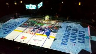 Световое шоу перед хоккейным матчем - смотреть видео (3:00)