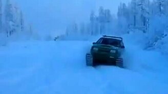 Девятка на гусеничном ходу - смотреть видео (1:15)